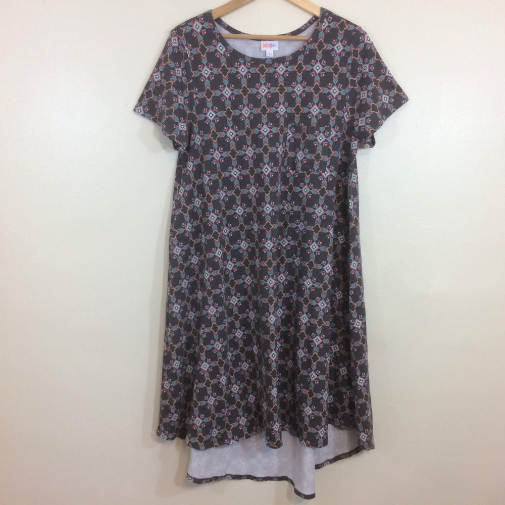 LuLaRoe Geometric Pattern Dress - Black and White